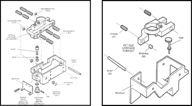 Technical illustration of springs, bearings, and shafts.