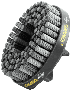 A black brush with densely packed bristles and bold yellow "MAPPOWER" text.