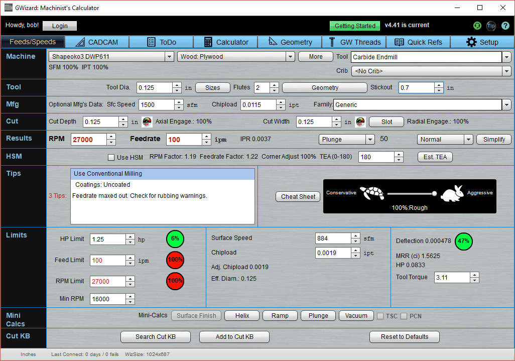 Machining program user interface screenshot showcasing features and settings.