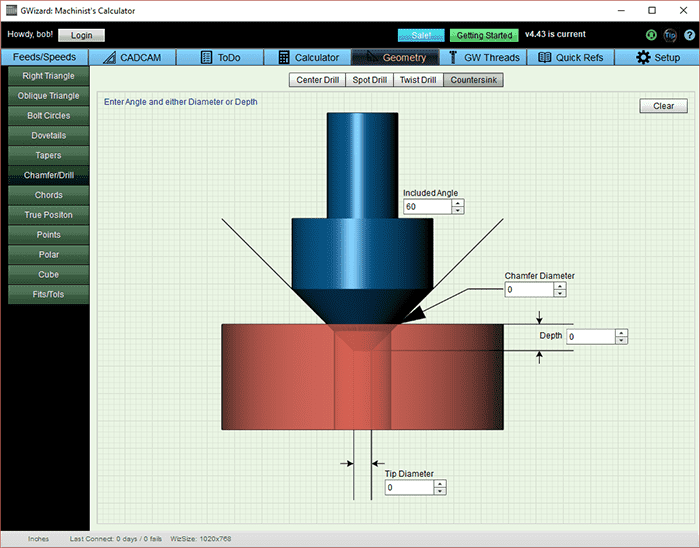 Blue cylindrical shape with red base, labeled measurements.