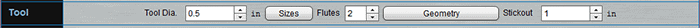 Screenshot of CNC tool selection interface with dropdown menus.