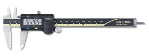 Digital caliper with clear display screen and precise measurement markings.