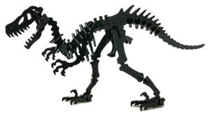 Black silhouette of a dinosaur skeleton on a white background.