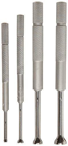 Metal drill bits with varied lengths and diameters.