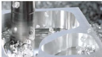 Pocket milling cutter in close-up.