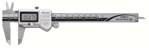 Digital caliper with 0.5075 measurement display on white face.