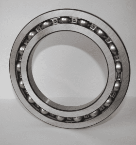 Silver ball bearing with circular arrangement of balls.