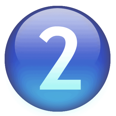 Blue circle with "2" in white text.