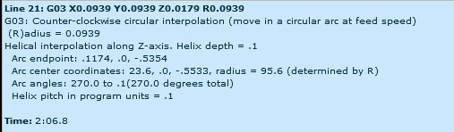 Technical info on helical interpolation in CNC machining.