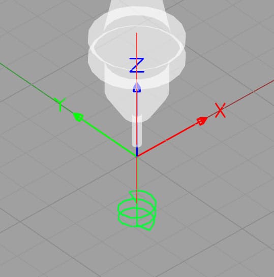 Transparent white Quarter NPT thread mill on gray background.
