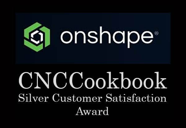 Machining website with Onshape Silver Customer Satisfaction Award seal.