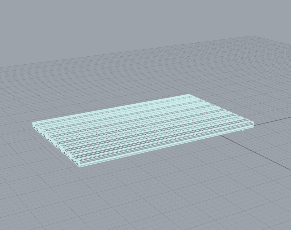 White rectangular object with parallel lines on its surface.