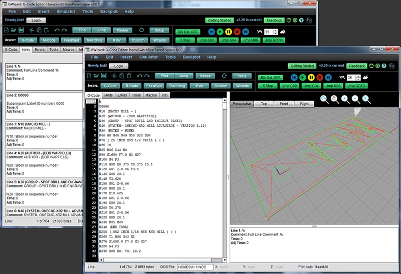 Screenshot of computer screen displaying programming interface with icons, menus, and map with colored lines.
