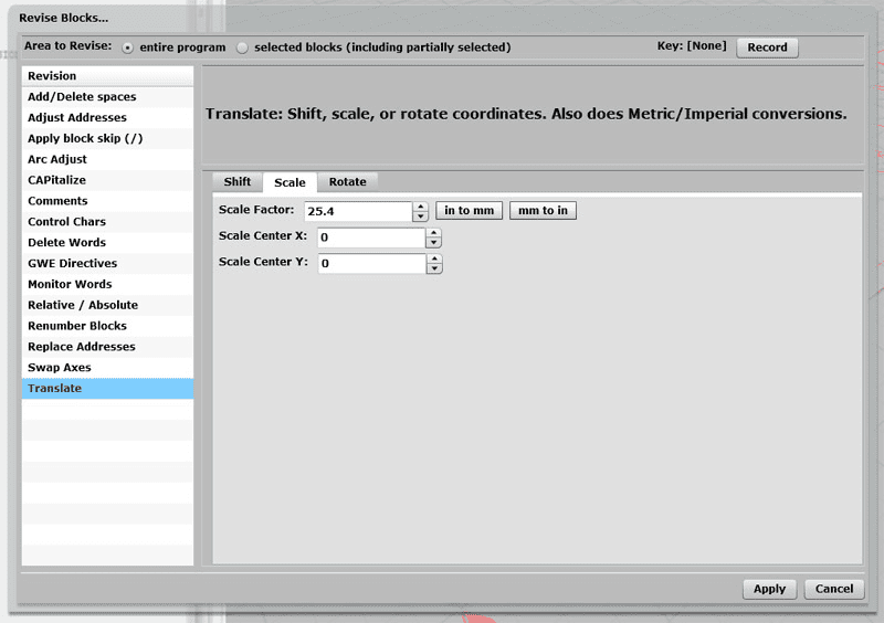 Gray computer program screenshot with various tabs and title bar.