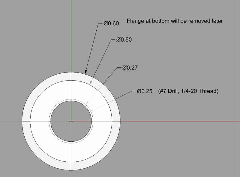 Technical drawing of a split cotter with measurements.