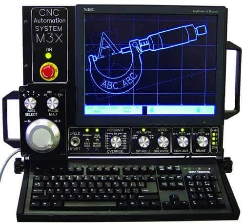 Computer screen displaying blue tool diagram with grid background and control buttons.