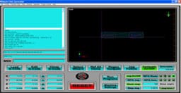 CNC machine control panel on computer screen.