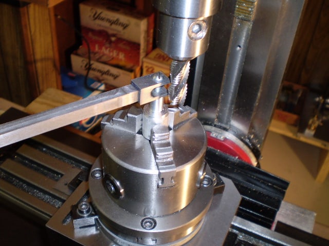 Metalworking drill bit in a machine shop.