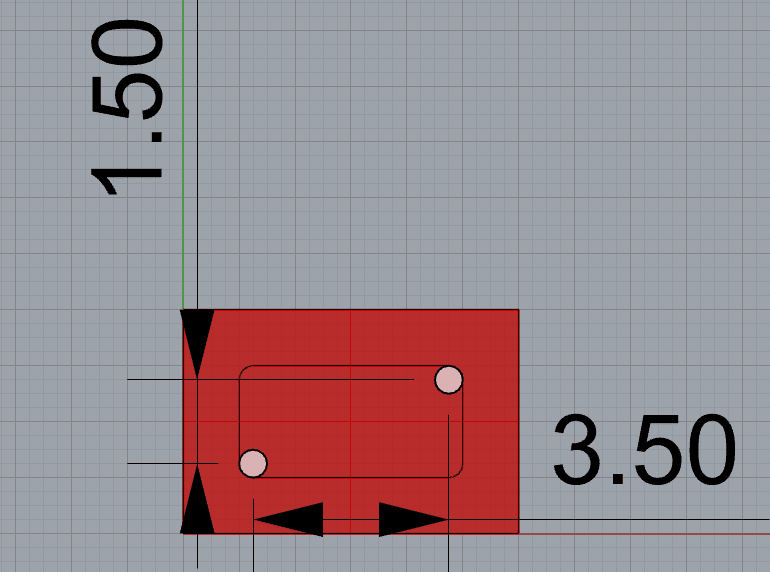 Technical illustration with red rectangle and precise measurements.
