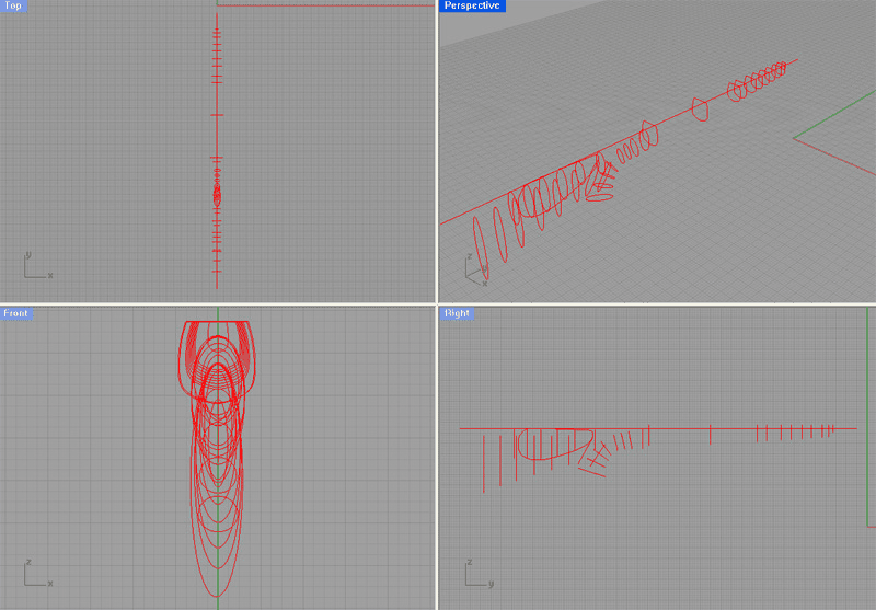 3D rendering of complex geometric shape on grey background with multiple intersecting lines and varied colors.