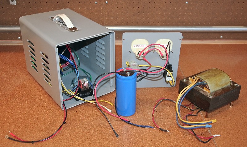 Electrical box with attached wires and components.