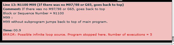 Machining resource CNCCookbook error message on a computer screen.