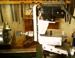 Metal grinder with machining and metalworking tools.