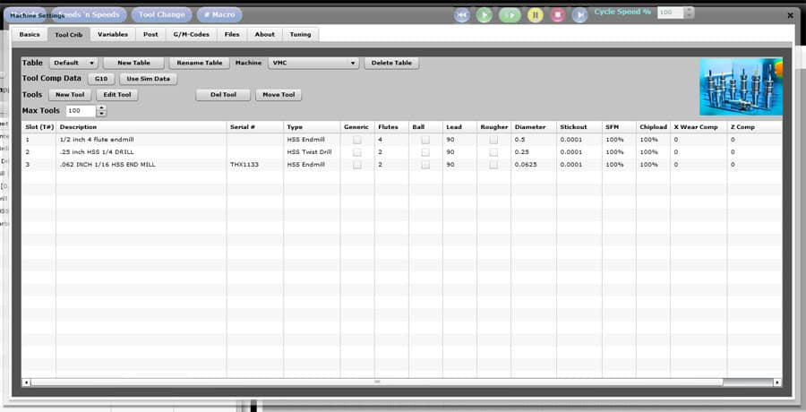 Manufacturing software interface with two windows: one with tabbed navigation and another displaying a data table.