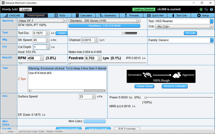 Computer-aided design (CAD) / computer-aided manufacturing (CAM) software for machining operations with toolbar, workspace area, and options panel.