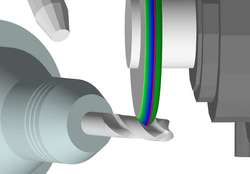 Machine part with colored stripe.