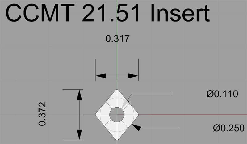 CCMT 21.51 insert dimensions in millimeters.