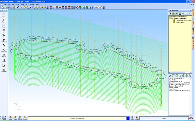 CAD software screenshot of a 3D machine part model.