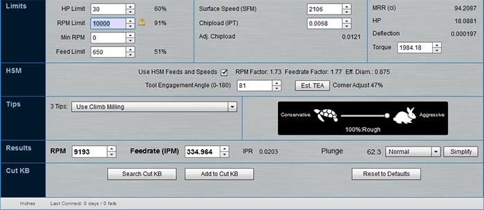 Computer program screenshot showing spindle speed configuration interface with input fields and dropdown menus.