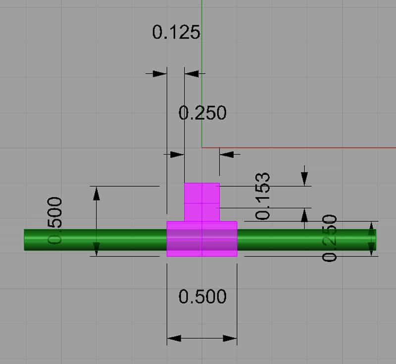 Technical illustration of a limit gate with dimensional measurements in millimeters.