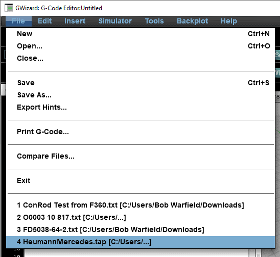Gray file menu with "New", "Open...", "Save" options.
