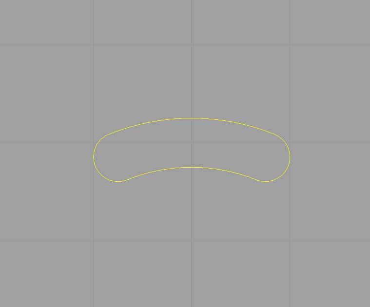 Yellow oval shape with curved top and flat bottom.