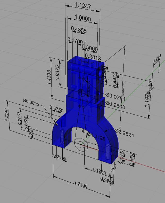 Technical drawing of a column with blue 3D model and black text dimensions on gray background.