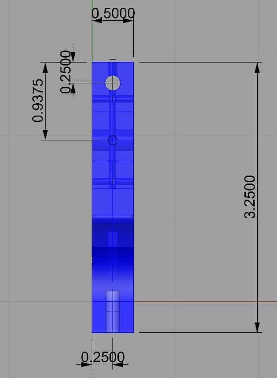 Technical drawing of a column with millimeter dimensions.