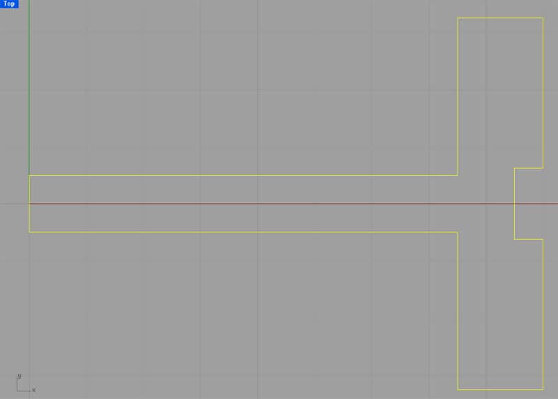 Technical drawing on gray background with green and red lines, faint grid lines and possible CNC machine design elements.