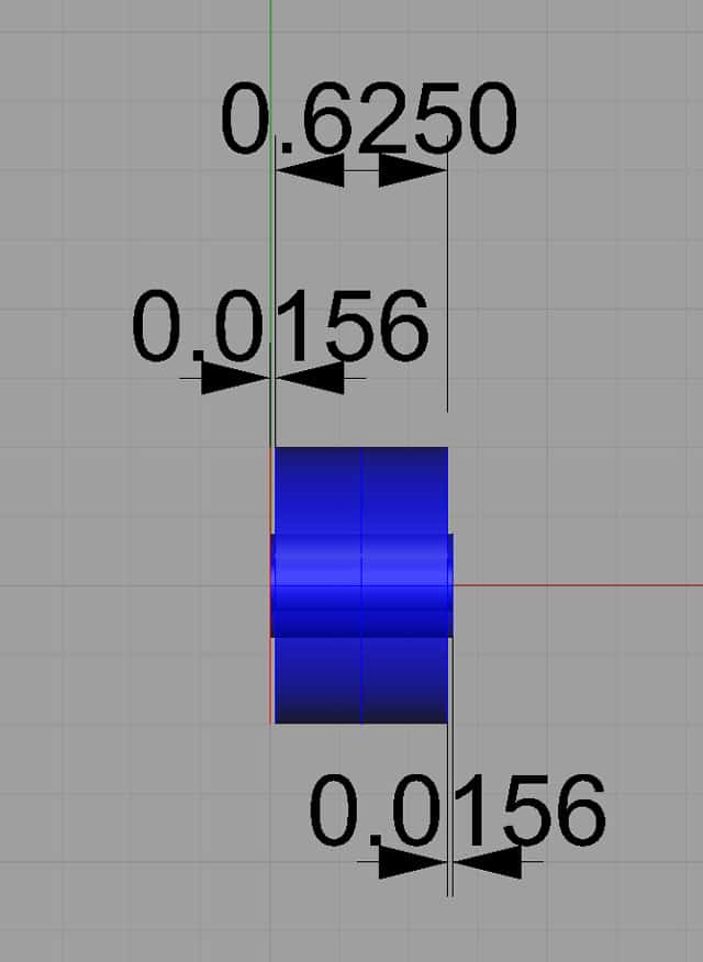 Technical CAD drawing of flywheel plan with blue and gray shapes, light gray background and grid lines.