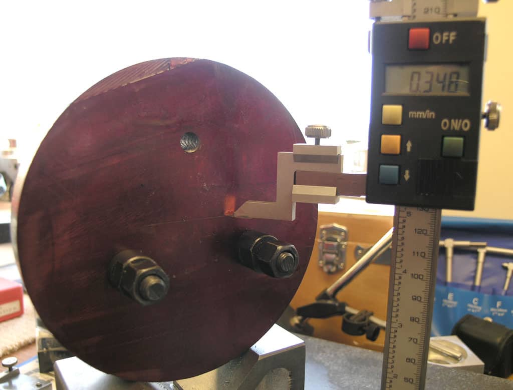 Digital caliper with display screen.