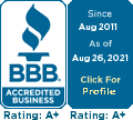 Better Business Bureau seal with CNCCookbook accreditation logo and date information.