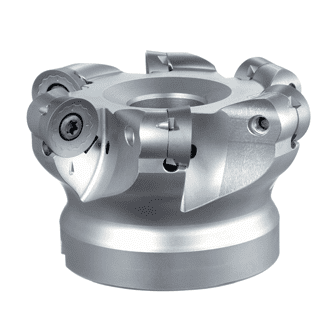 Silver metal component with circular base and small protrusions.