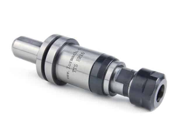 Cylindrical metal component with silver finish and black accents.