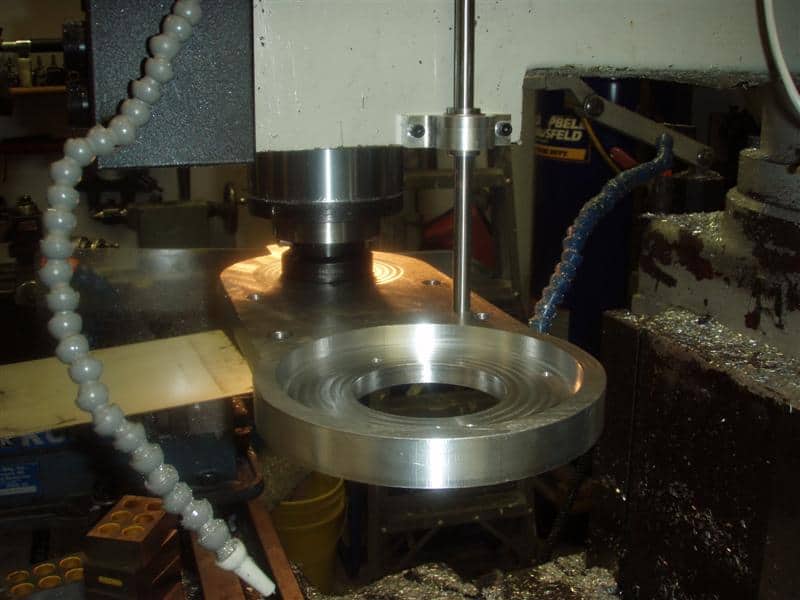 CNC router operating on aluminum.