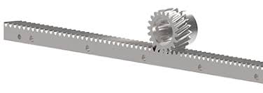 Metal ruler with circular gear and small teeth.