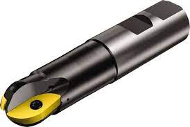 Black and yellow machine tool with curved end.