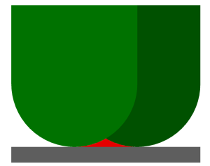 Green shield icon with red blood drop.