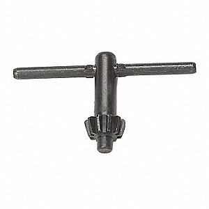 Small metal tool with T-shaped handle and threaded end.