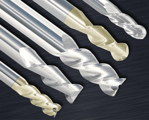 Silver and gold drill bits with twisted shanks.